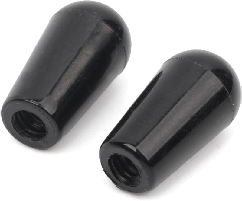 Aemrovi Plastic Guitar Toggle Switch Tips Knobs, 3-Way Pickup Selector Switch Caps for Epiphone LP Style Electric Guitar with M3.5 Metric Thread and Pick Holder (Black) - Image 2